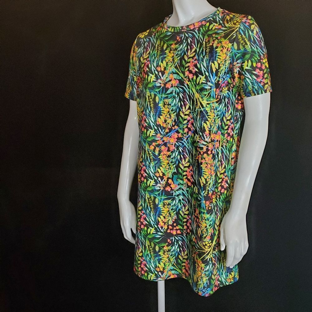 Zara Trafaluc Floral Short Sleeve Tee Shirt Dress (S)